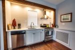 Newly remodeled kitchen with stainless appliances